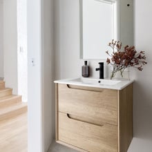 Byron 600mm Wall Hung Single Vanity with Ceramic Countertop